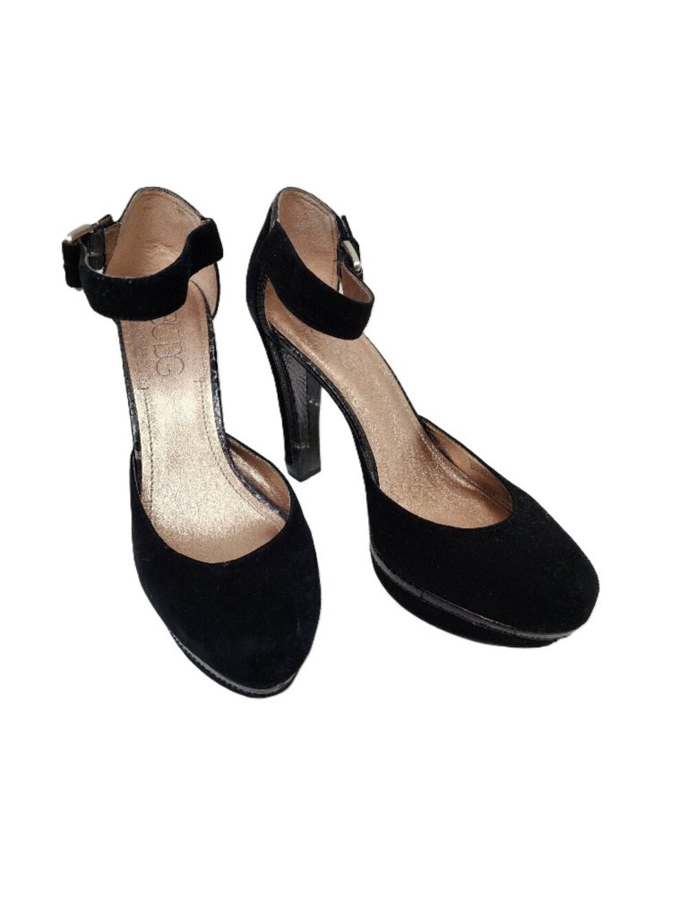 BCBG Womens Paris Preenaa Black Suede Pumps Size 9.5 Like New Very Good